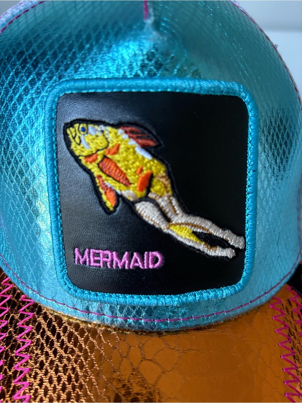 Rare Goorin Bros Animal Farm “Ocean Rudeness” Mermaid Trucker Hat Snapback - Picture 11 of 12